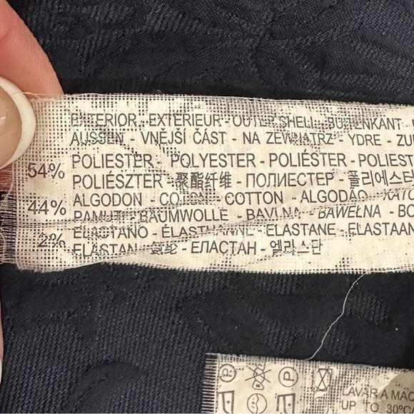 Zara Basic Jacquard Paisley Mini Skirt Navy Blue XS Chic Preppy Academia Coastal - Picture 7 of 8